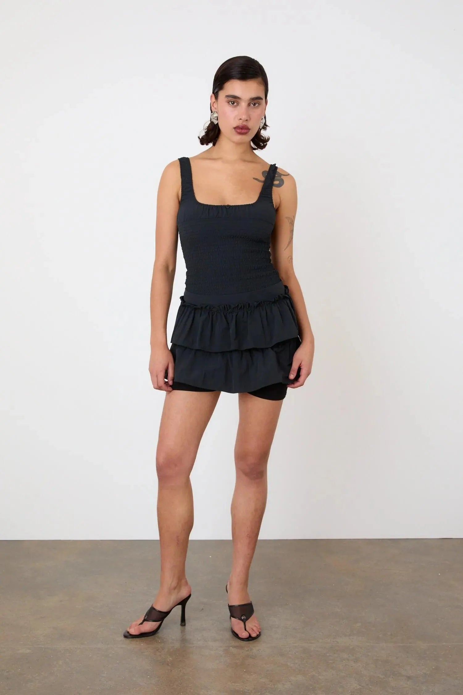 Black skort ruffle best sale