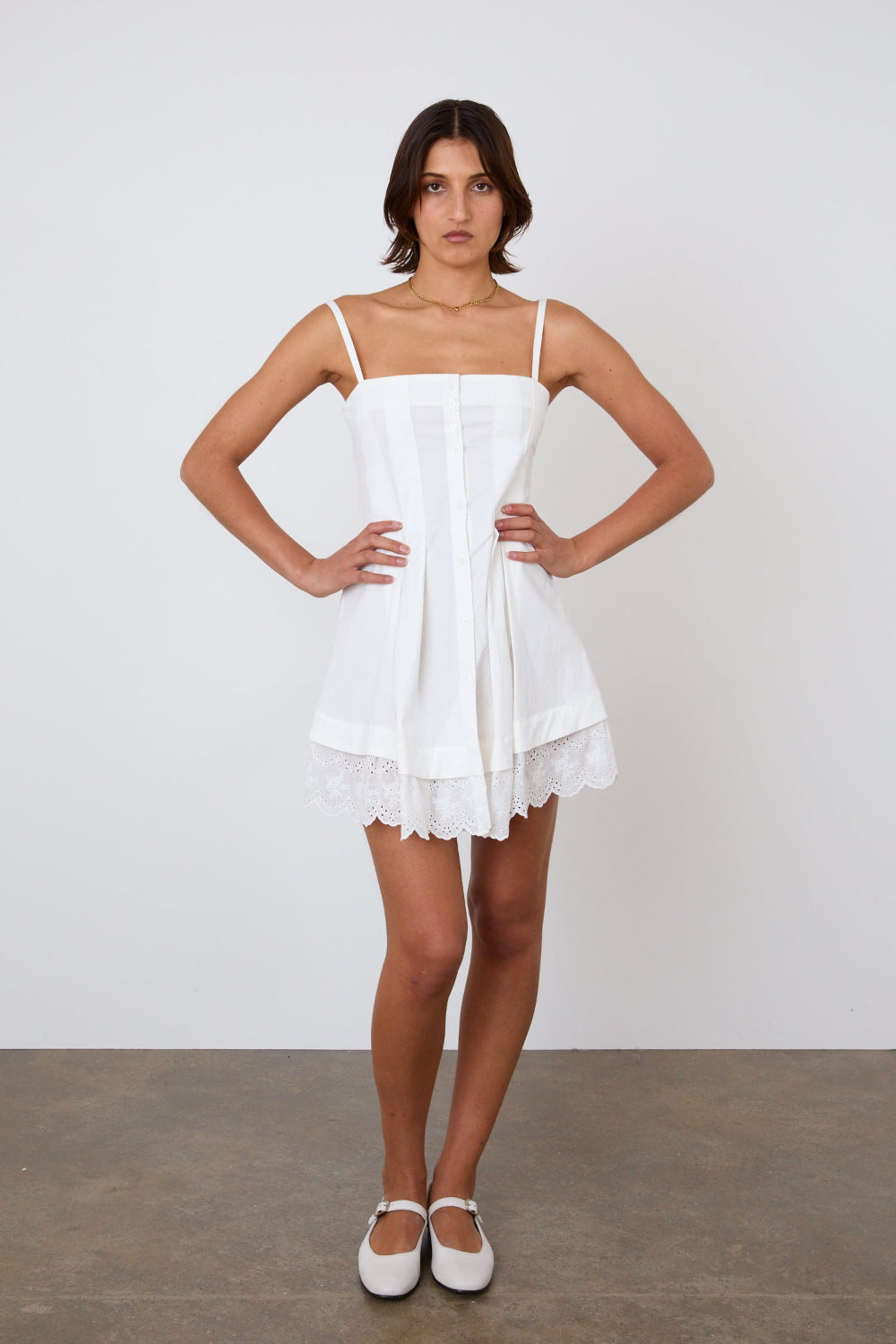 The Renee Mini Dress, Porcelain