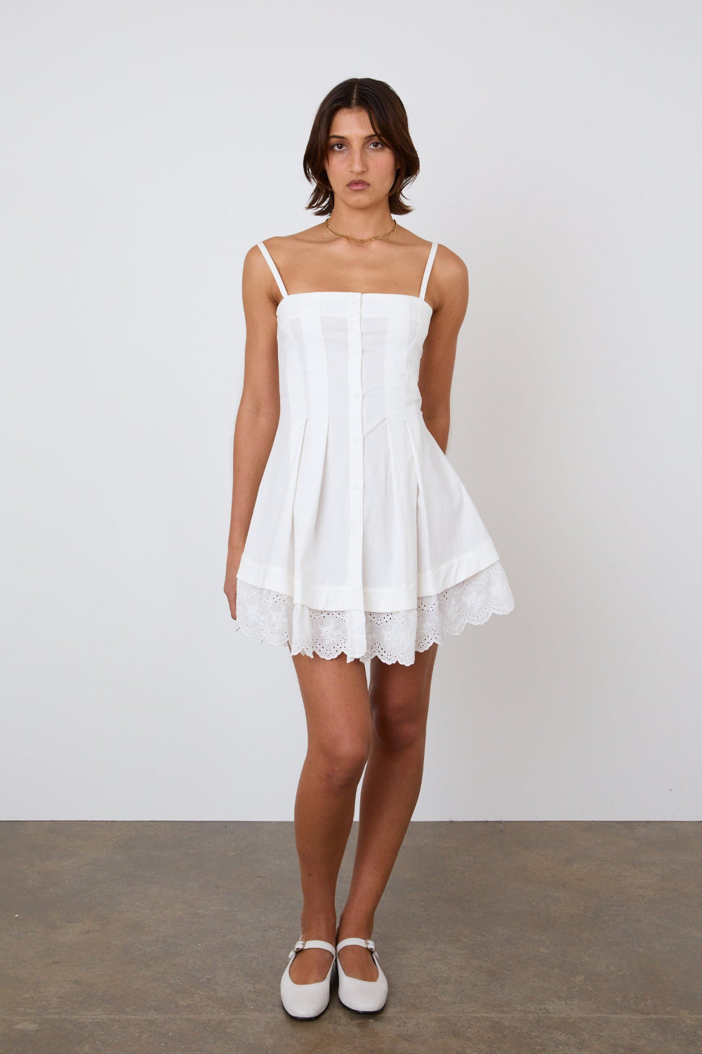 The Renee Mini Dress, Porcelain