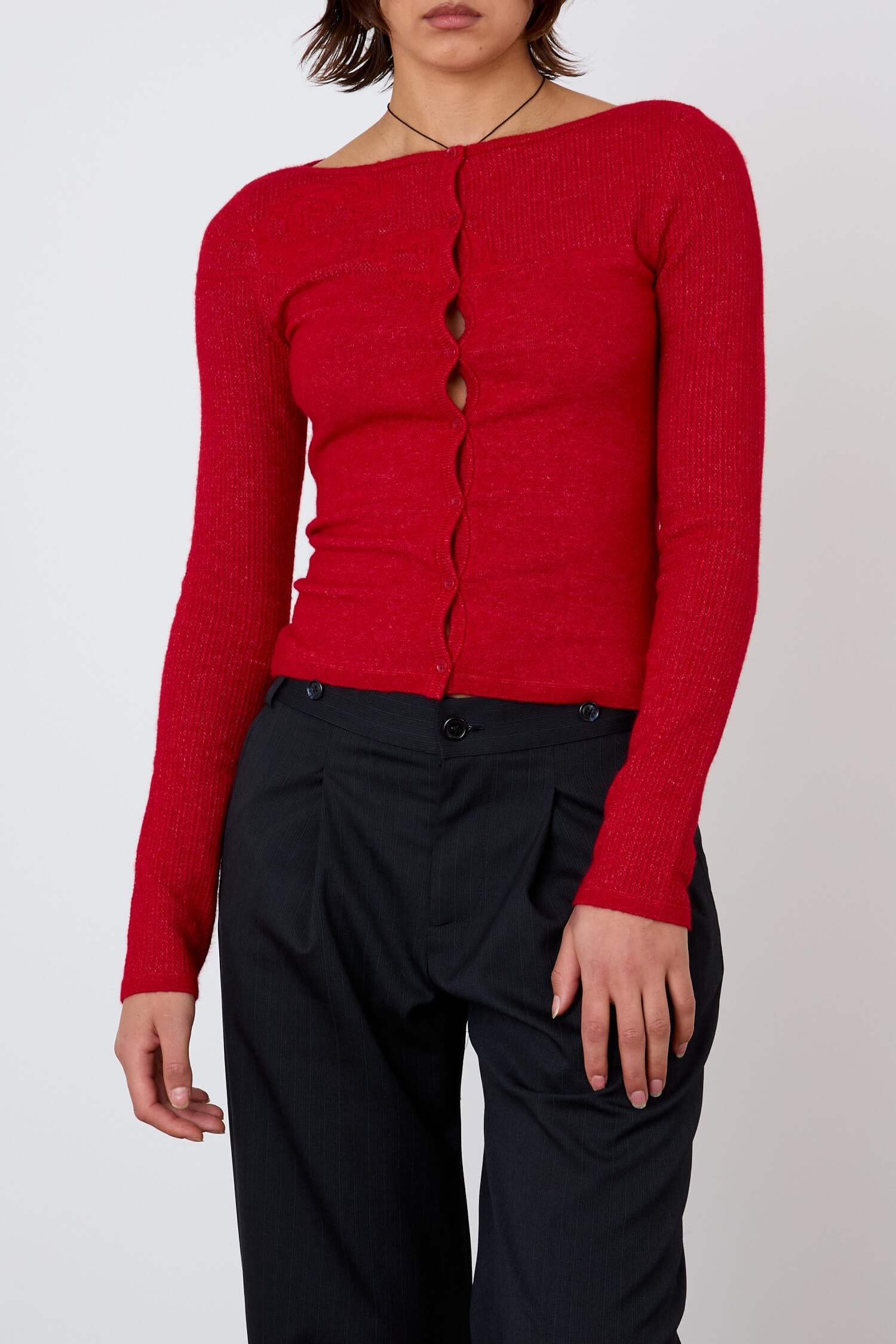 The Claudine Knit Cardigan, Tomato