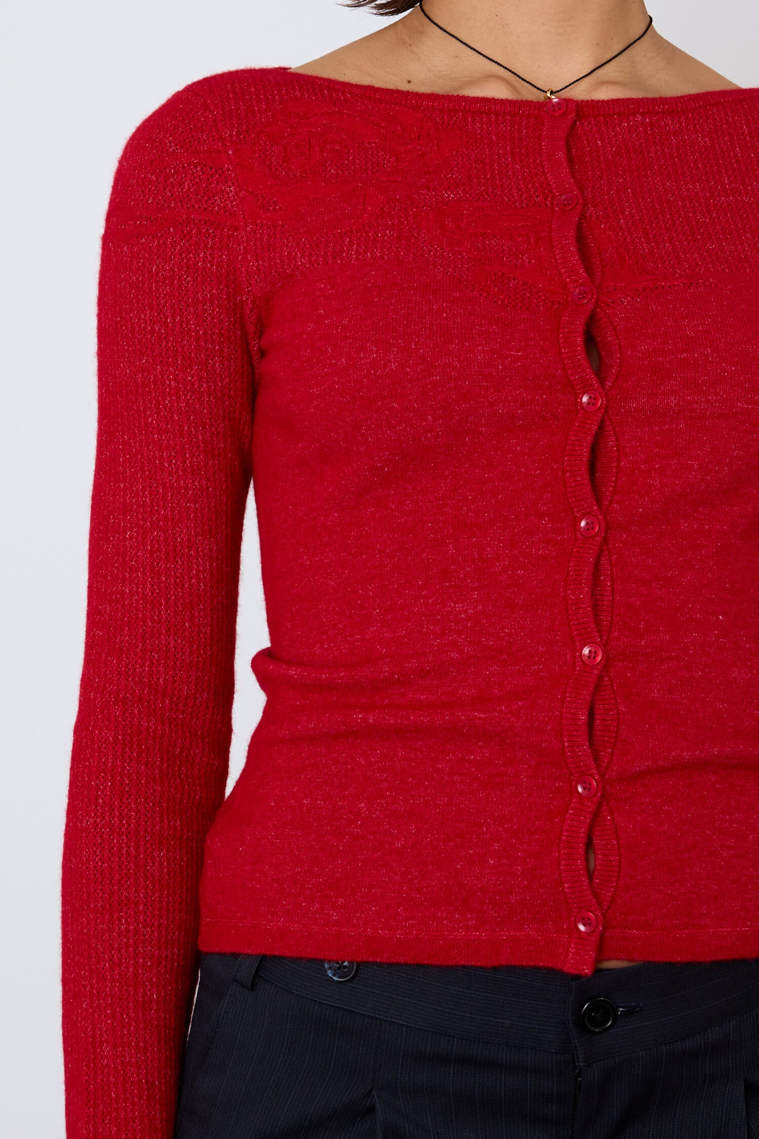 The Claudine Knit Cardigan, Tomato