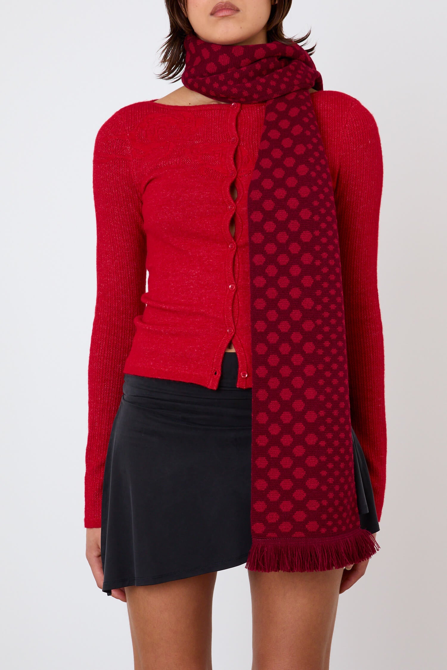 The Claudine Knit Cardigan, Tomato