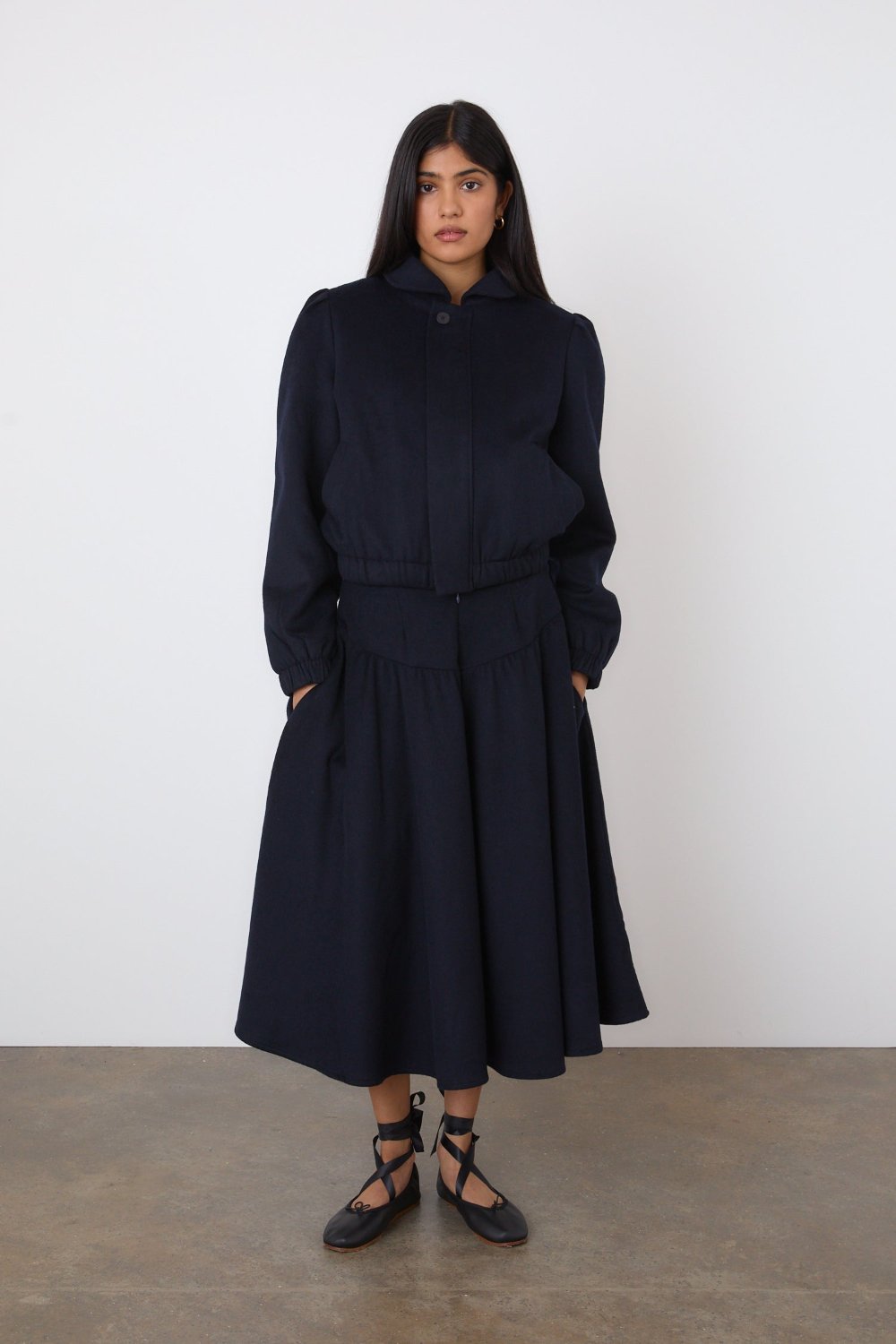 The Deba Wool Skirt, Midnight