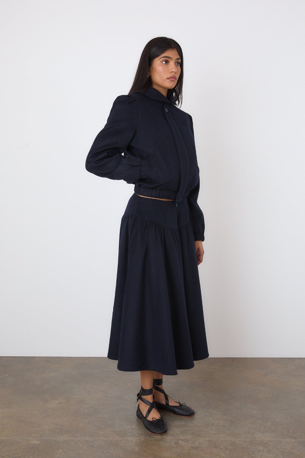 The Deba Wool Skirt, Midnight