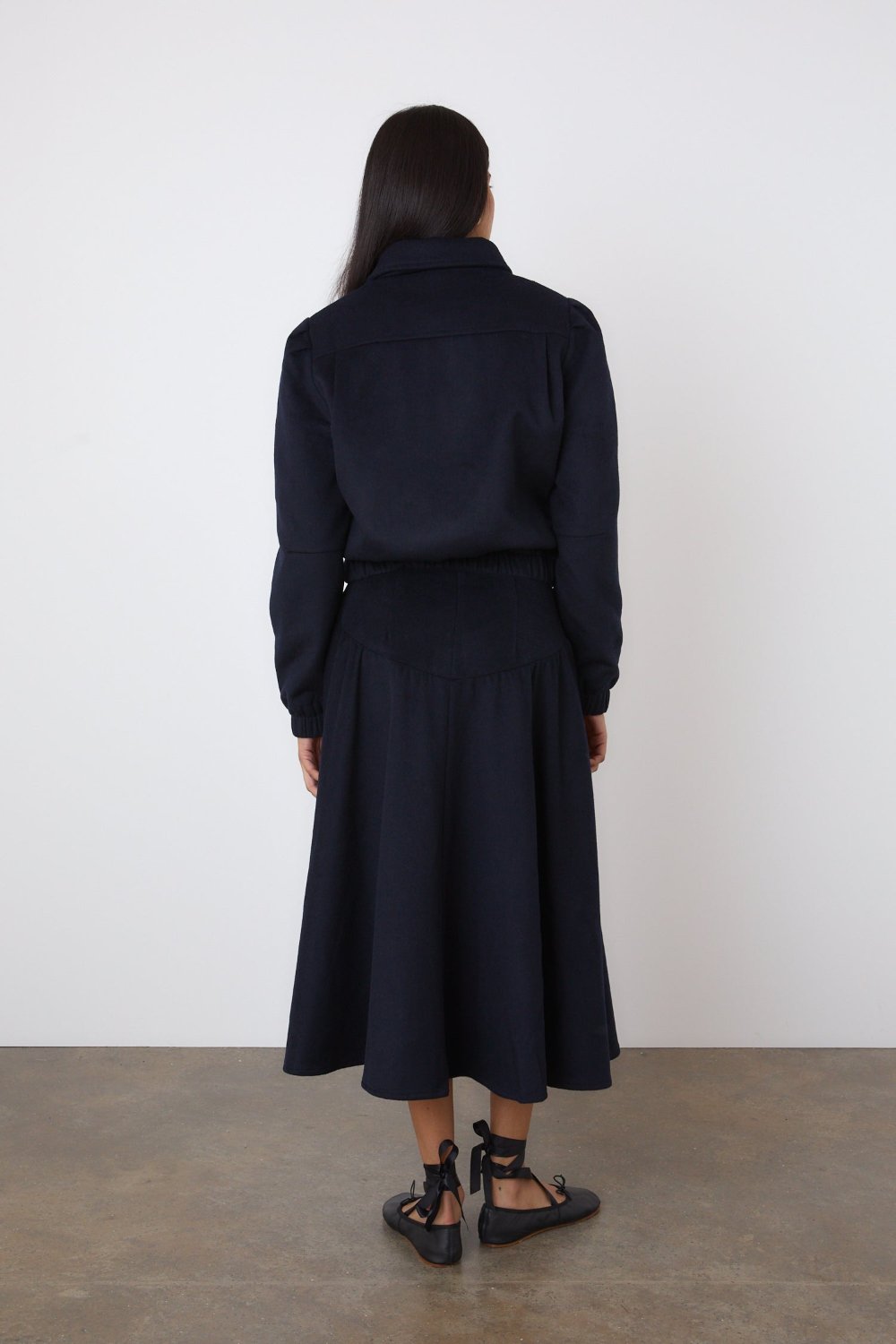 The Deba Wool Skirt, Midnight