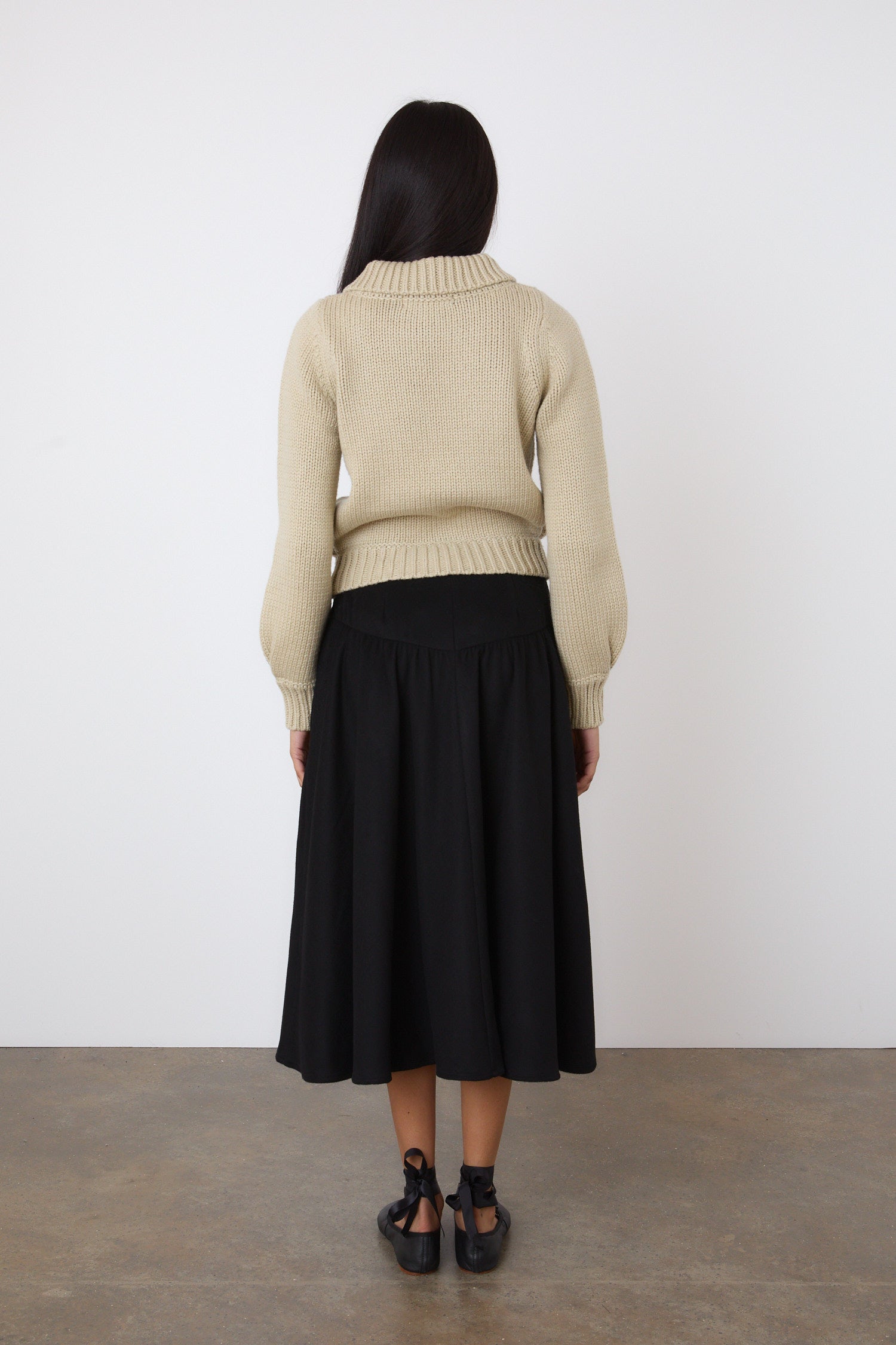 The Deba Wool Skirt, Onyx