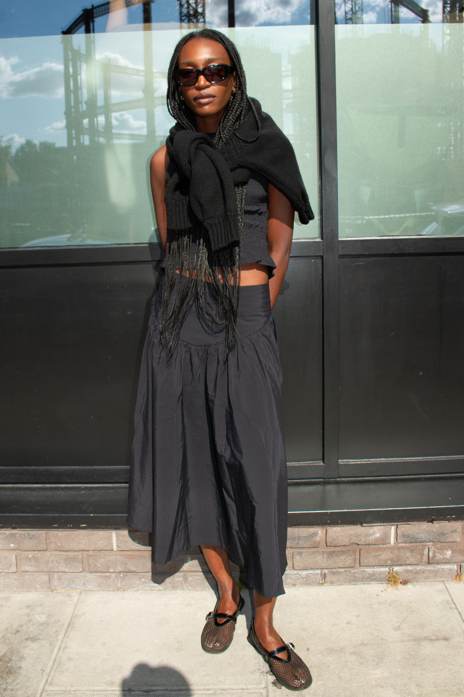 The Deba Midi Skirt, Onyx