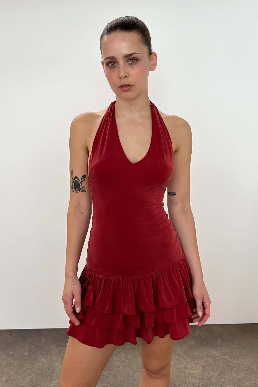 The Kylie Halter Dress, Redsandstone