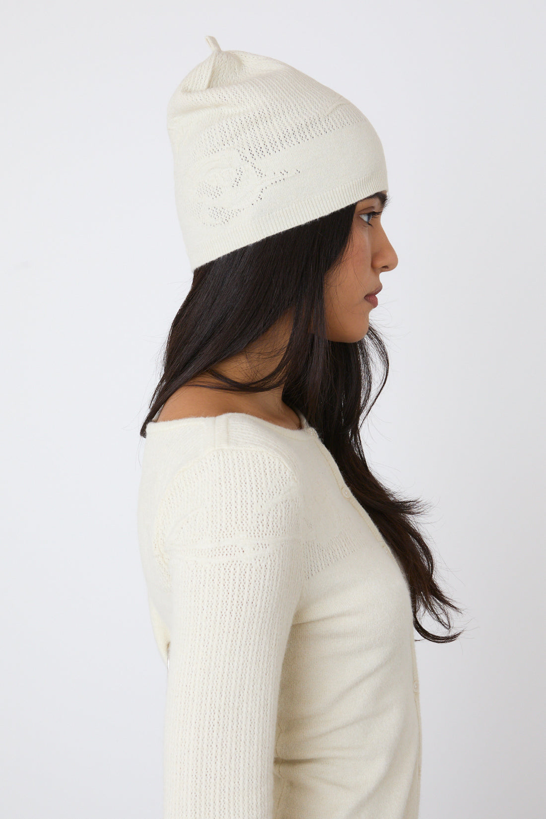 The Claudine Knit Hat, Pearl