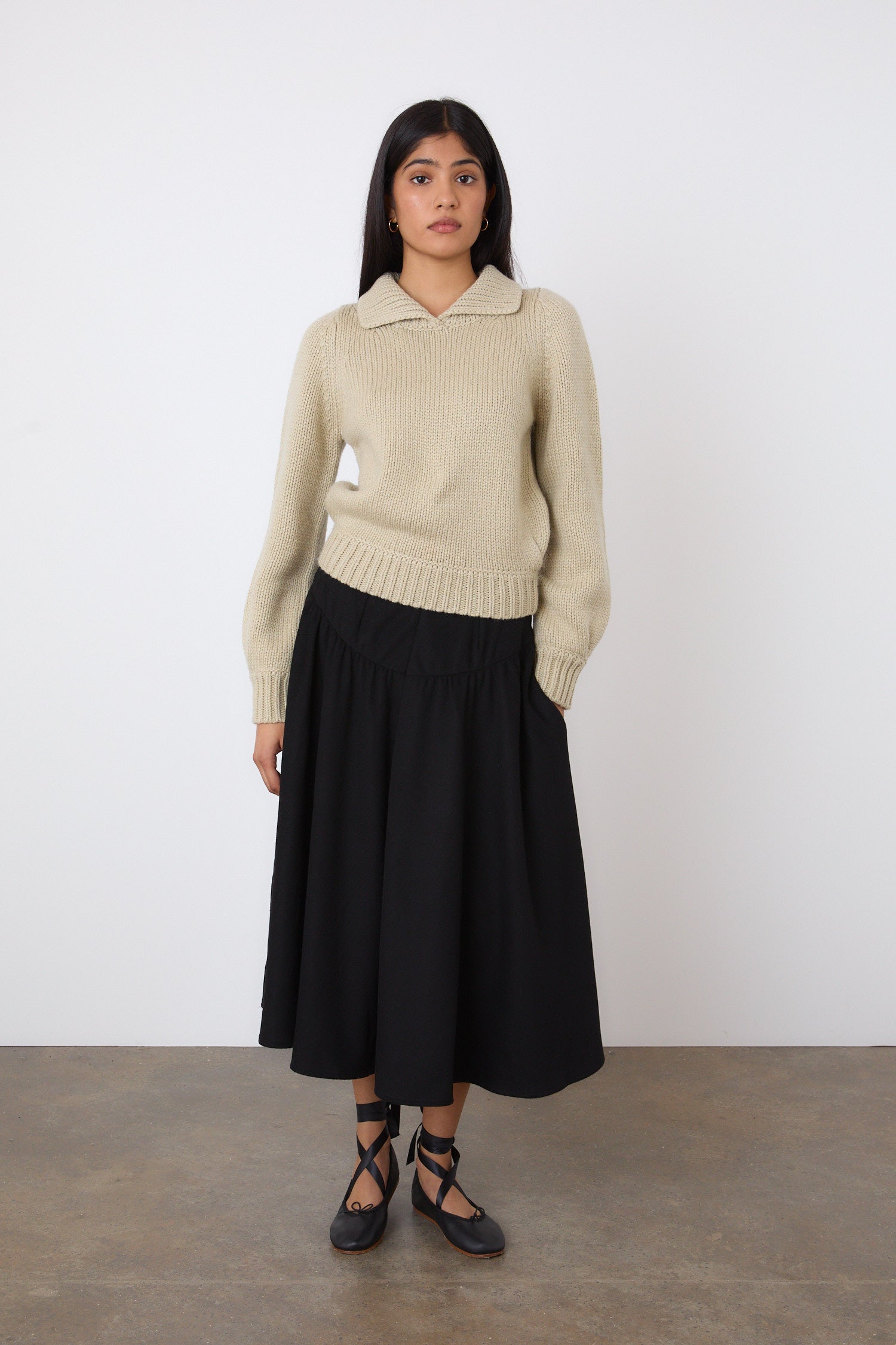 The Deba Wool Skirt, Onyx