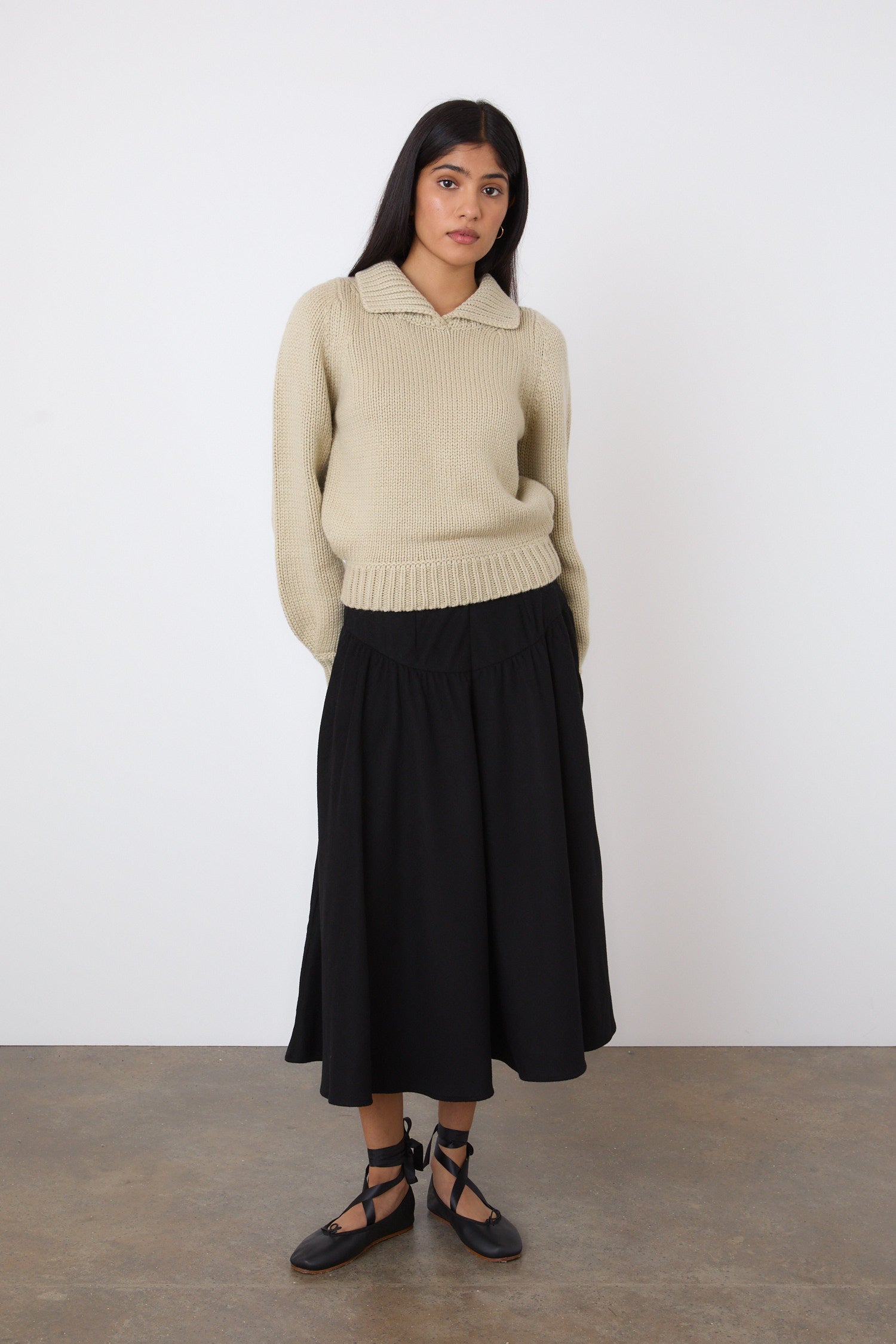 The Deba Wool Skirt, Onyx