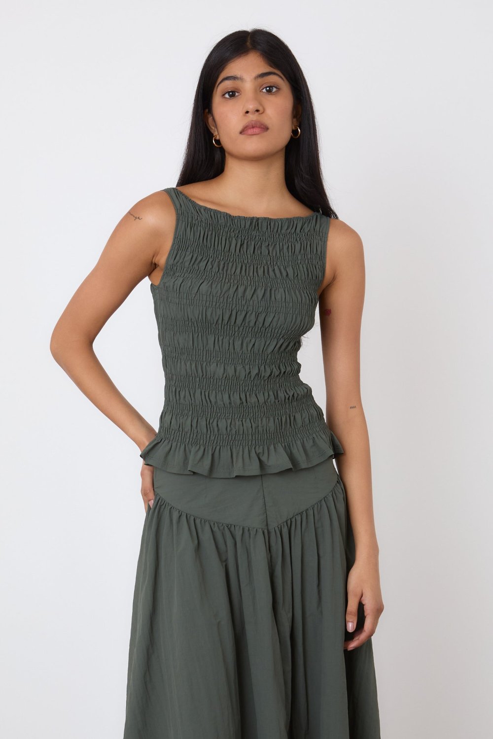 The Deba Top, Slate Green