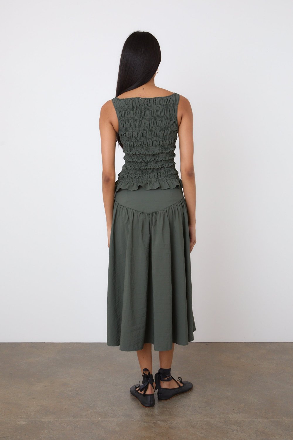 The Deba Midi Skirt, Slate Green