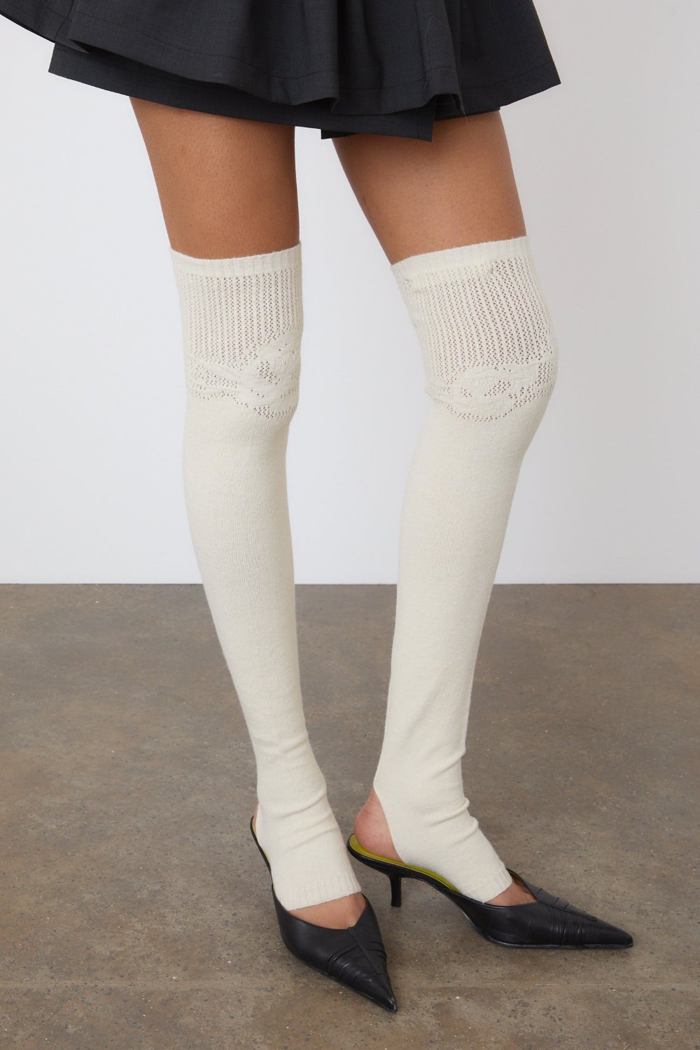 The Claudine Knit Stirrups, Pearl