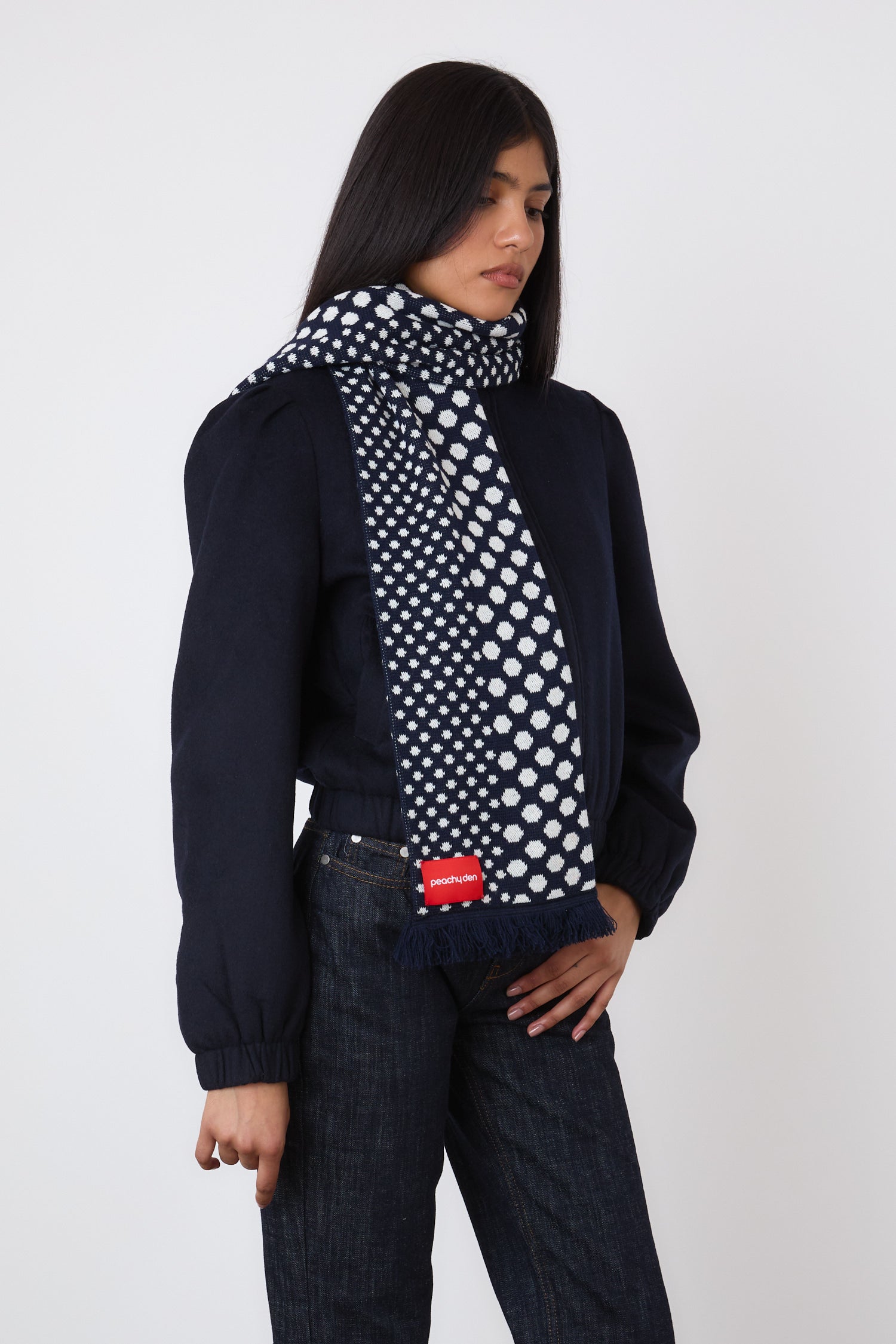 The Maggie Scarf, Midnight/ White