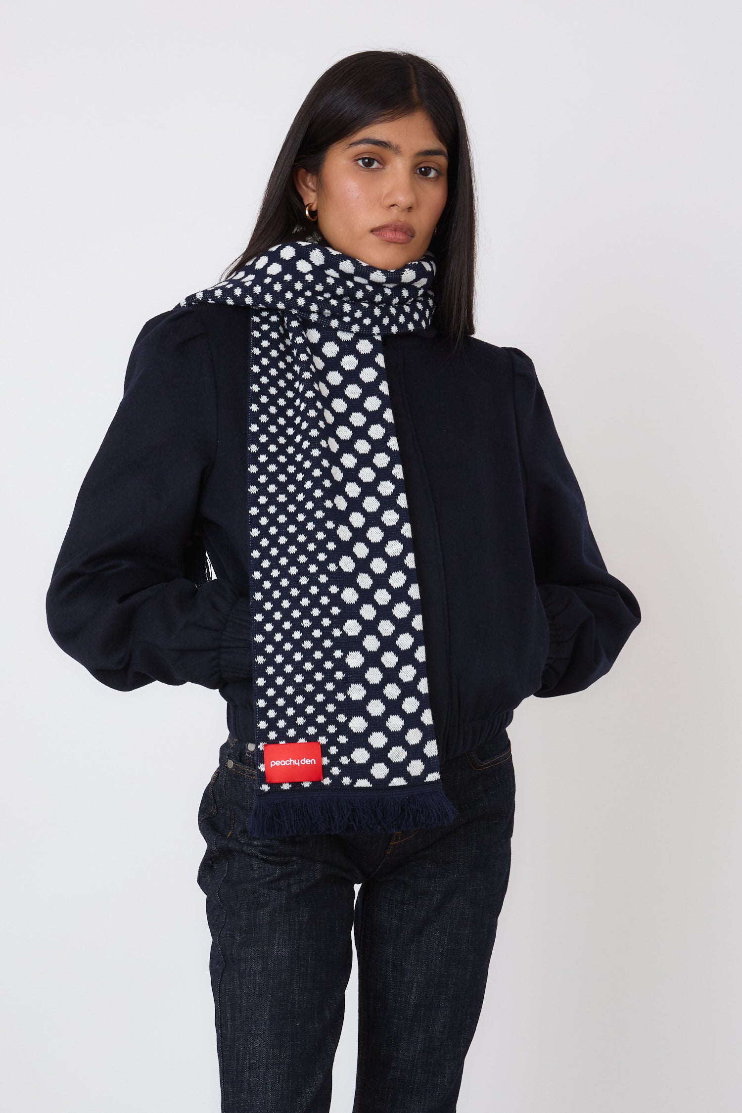 The Maggie Scarf, Midnight/ White