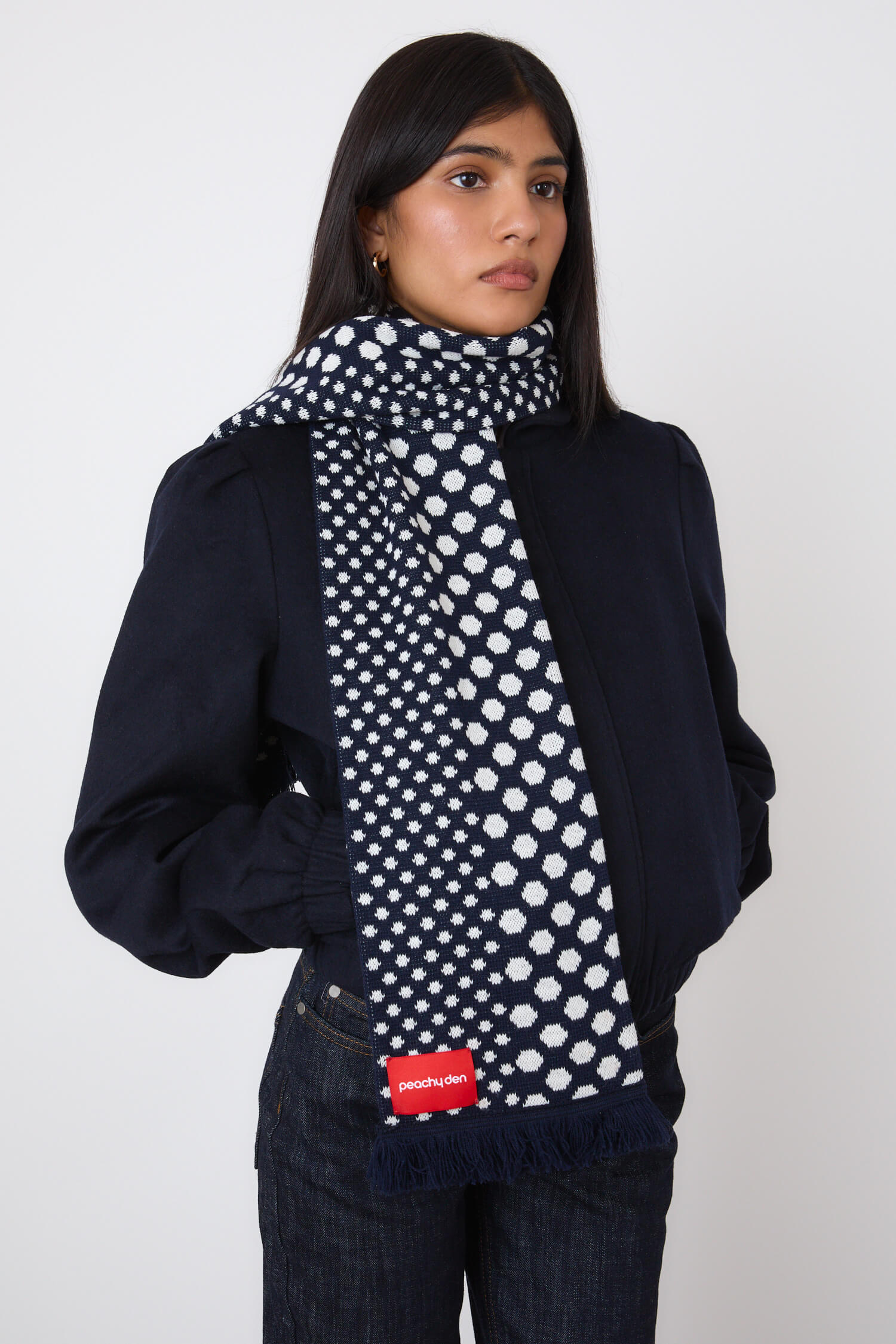 The Maggie Scarf, Midnight/ White