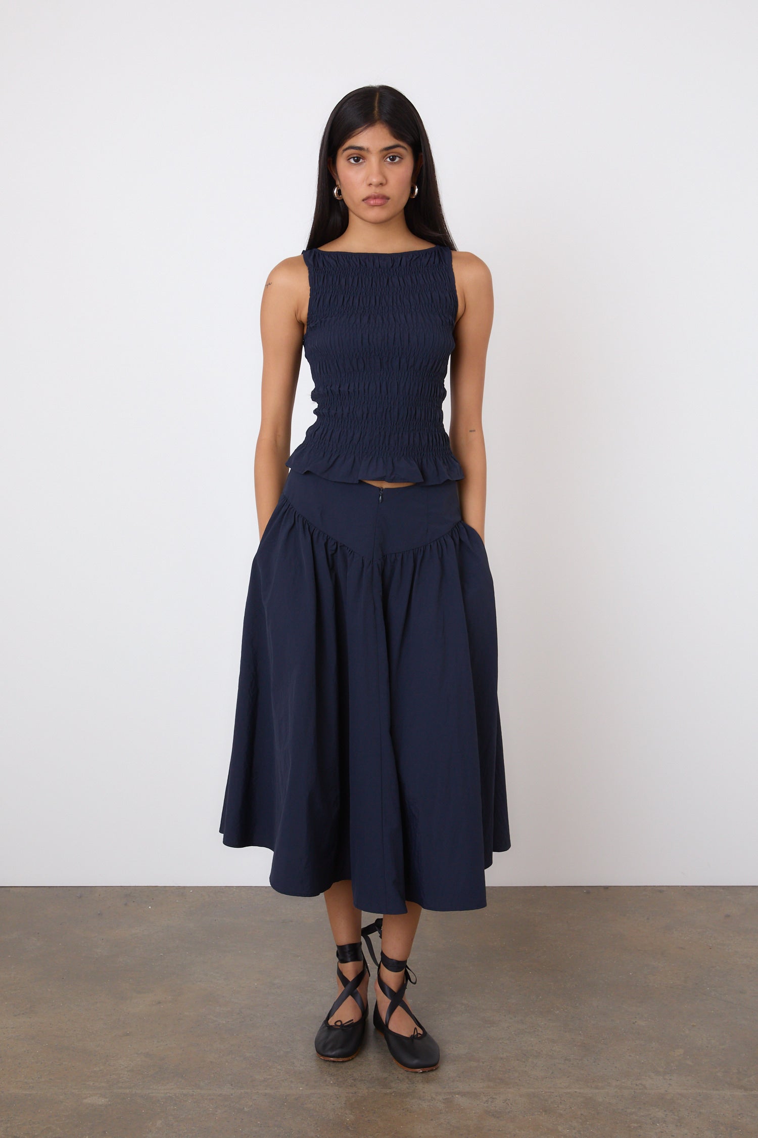 The Deba Midi Skirt, Midnight