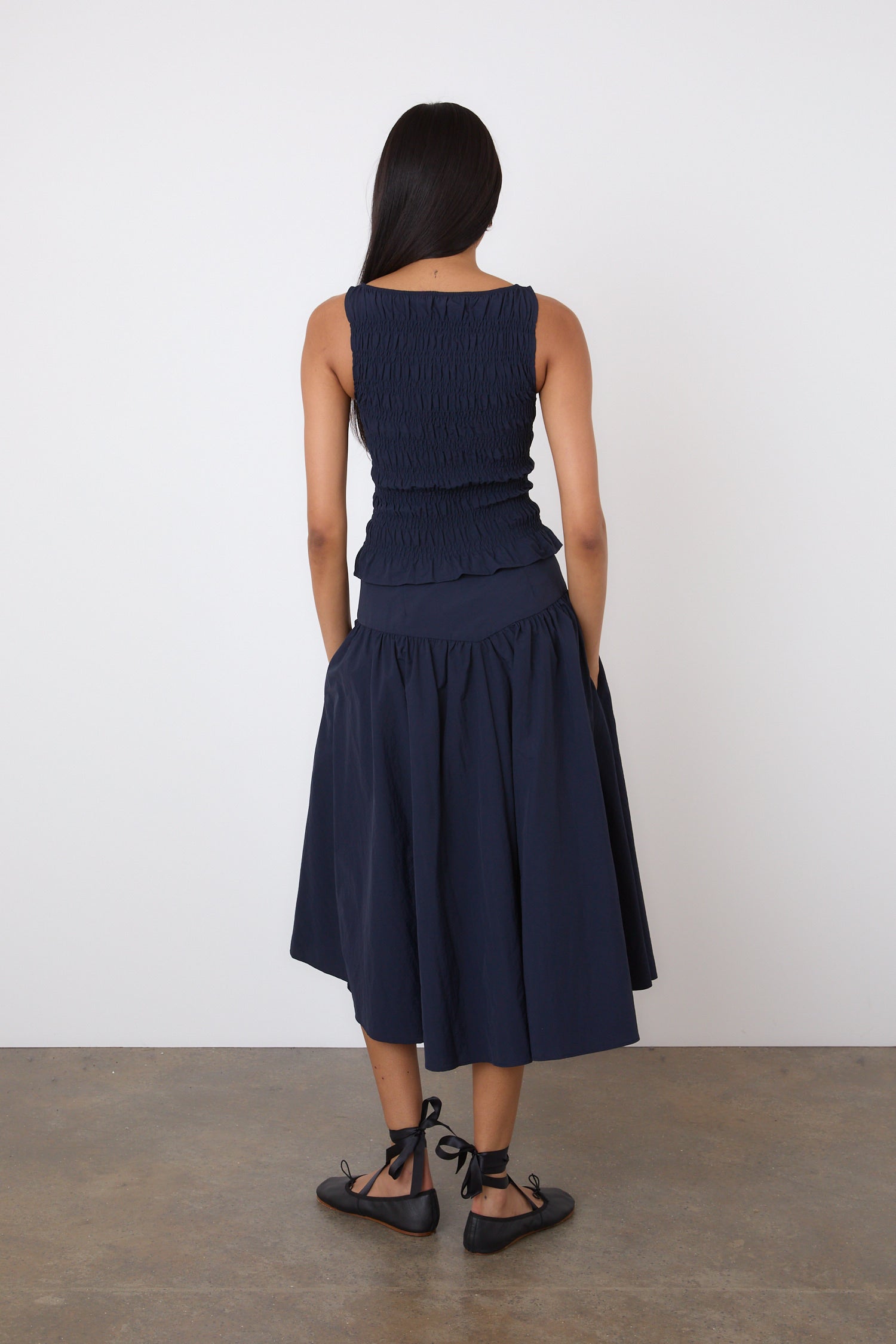 The Deba Midi Skirt, Midnight