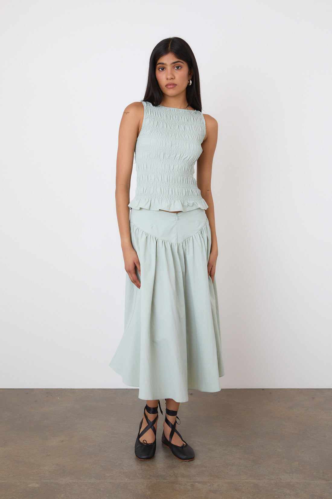 The Deba Midi Skirt, Oyster