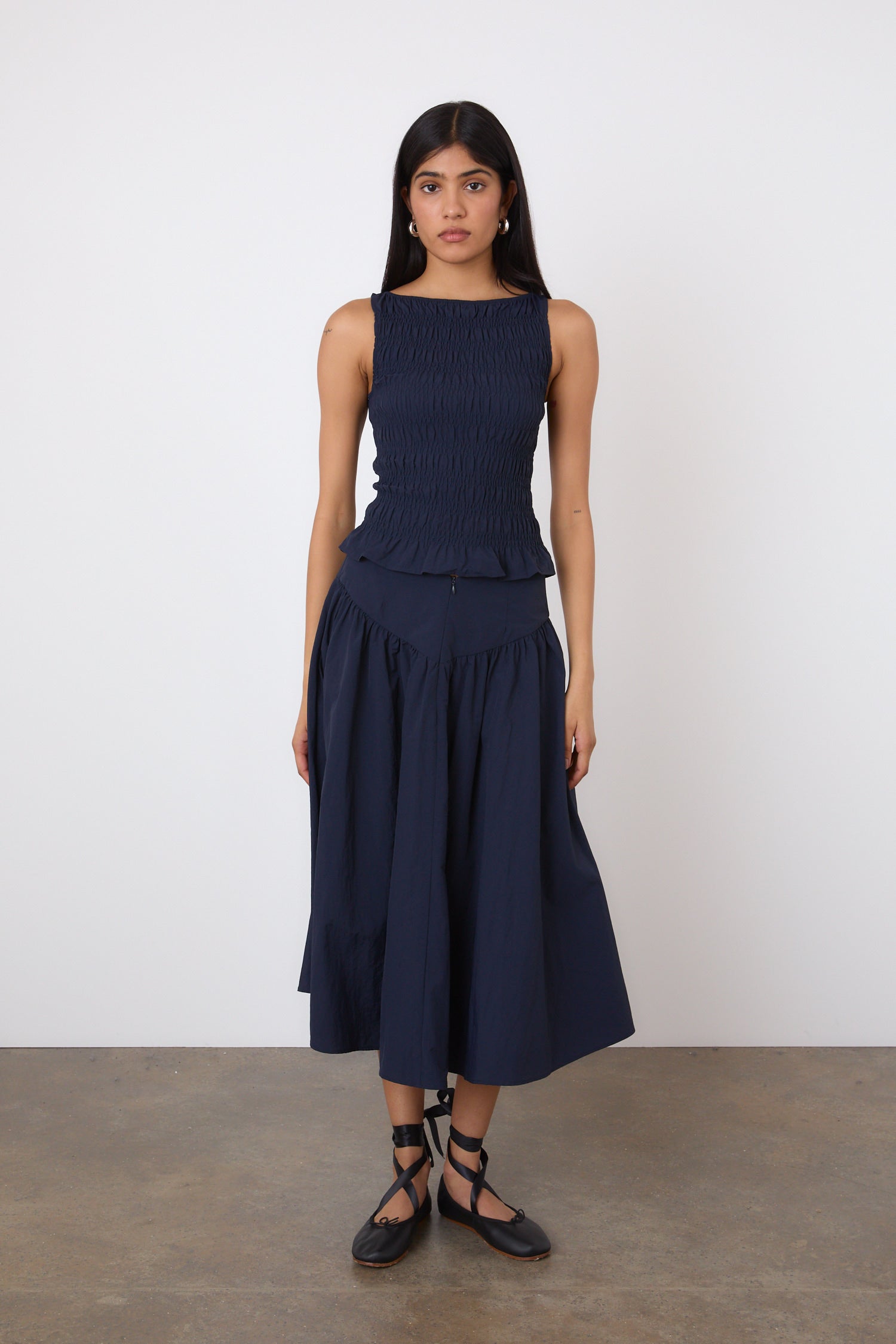 The Deba Midi Skirt, Midnight