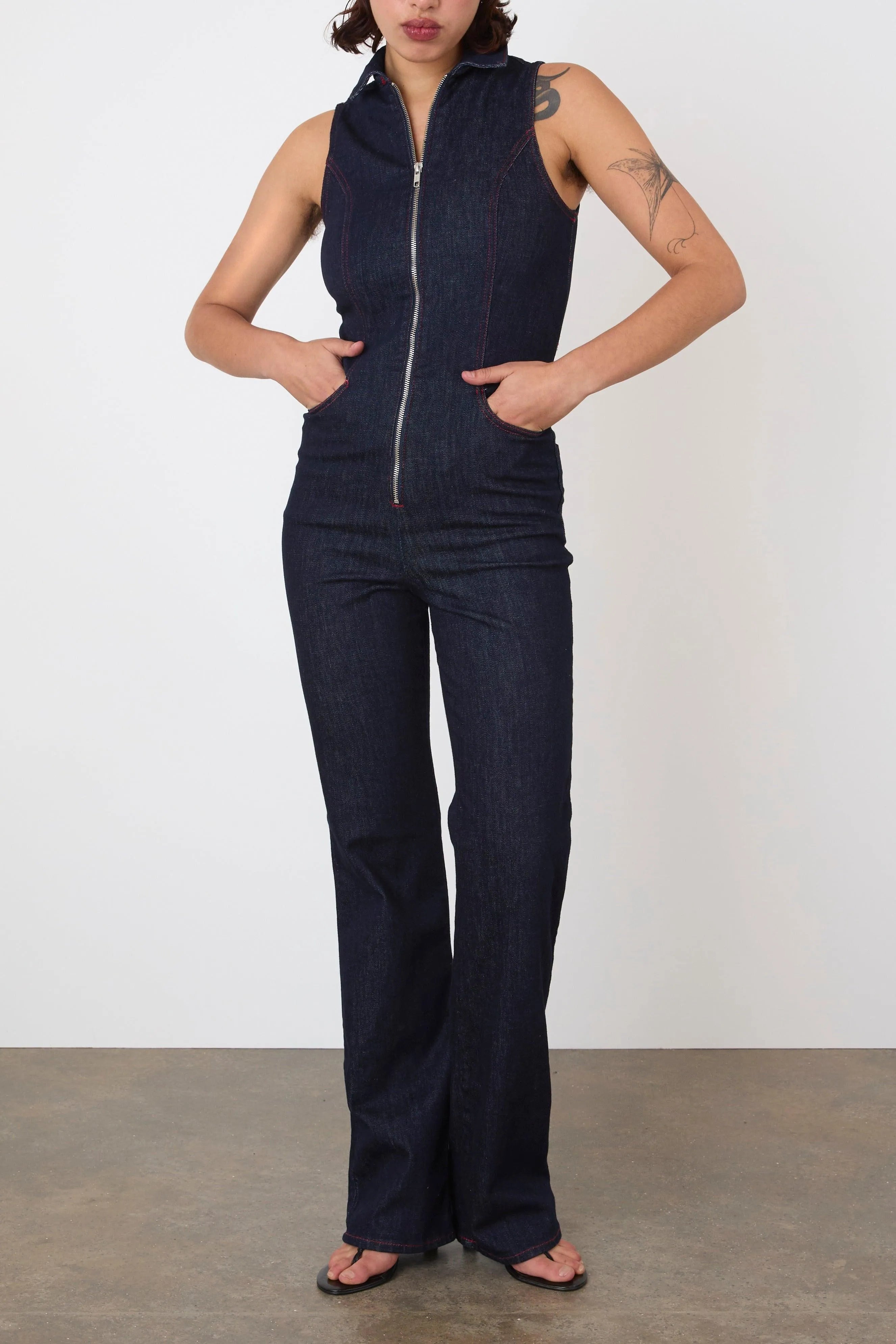 The Barbi Jumpsuit, Indigo - Peachy Den