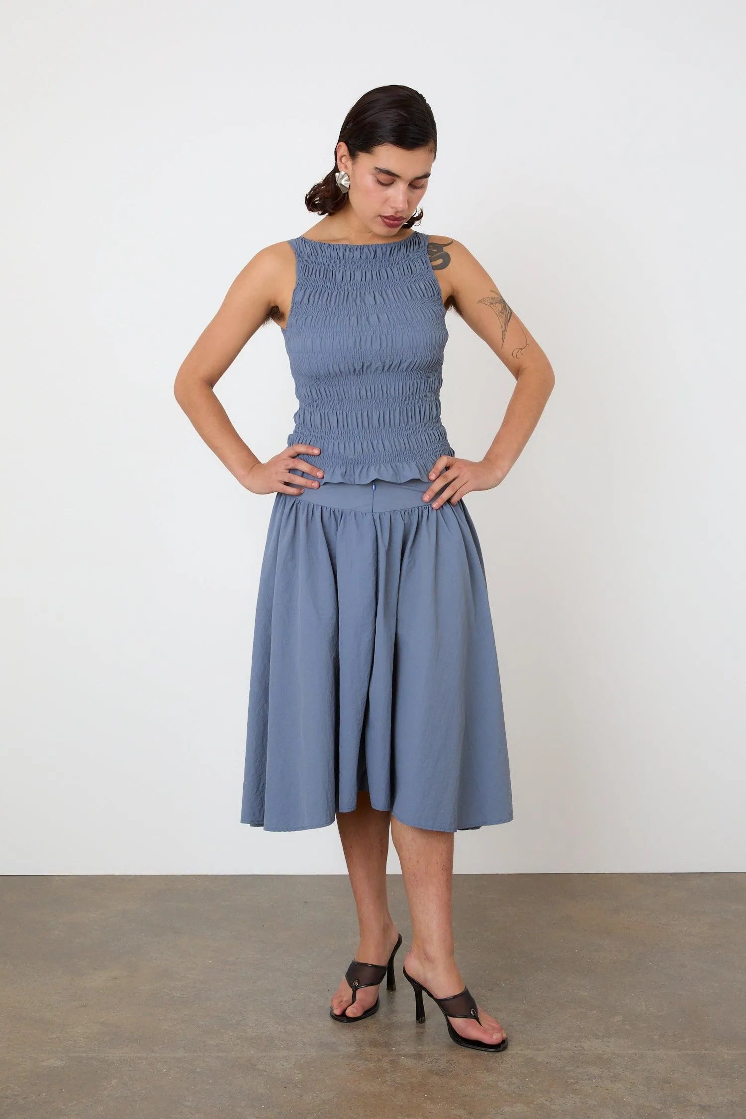 The Deba Top, Denim Blue - Peachy Den