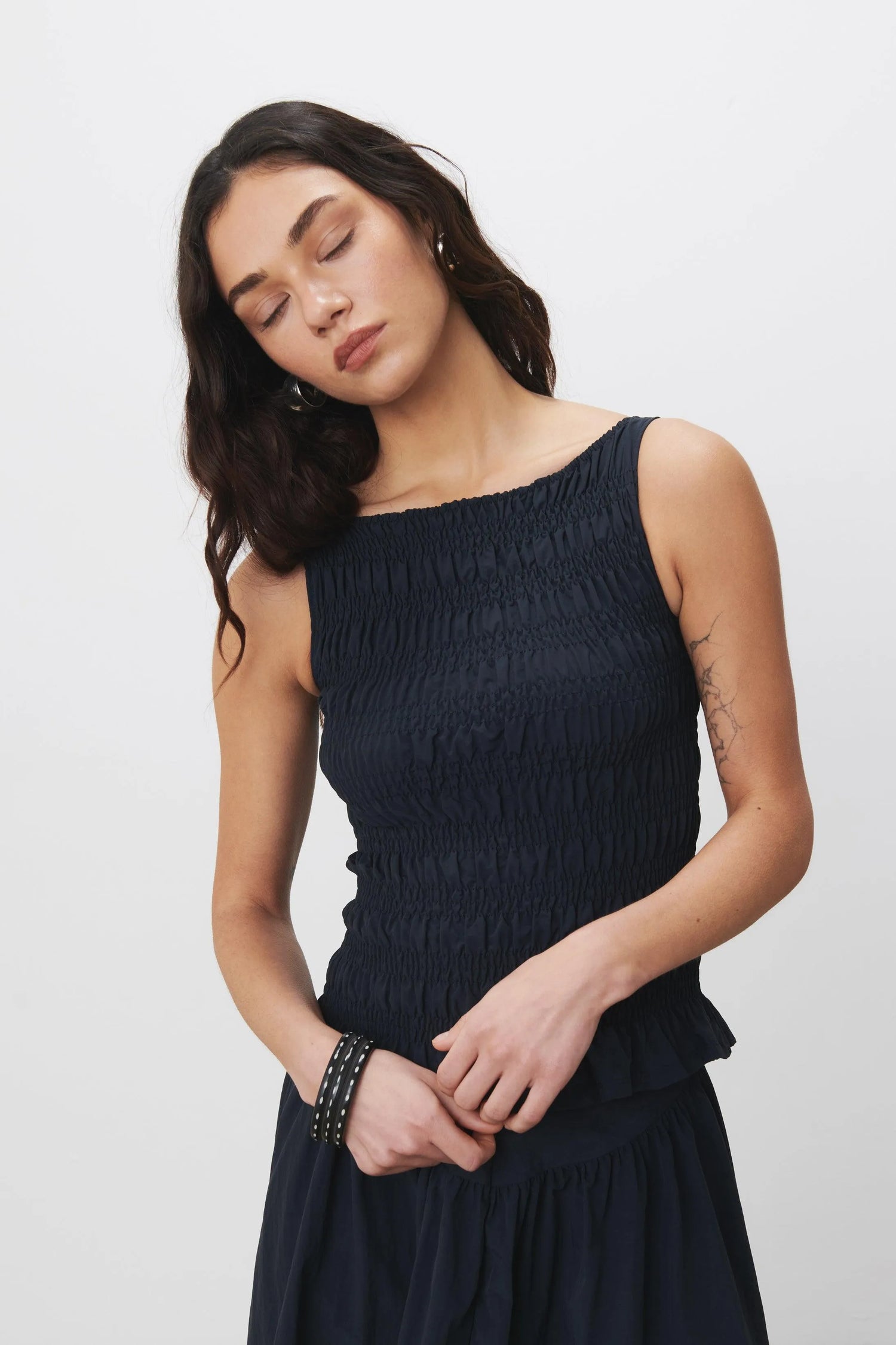 The Deba Top, Navy - Peachy Den