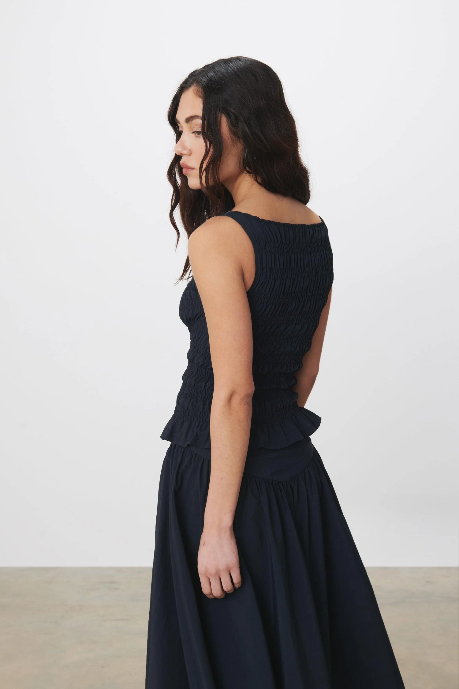 The Deba Top, Navy - Peachy Den